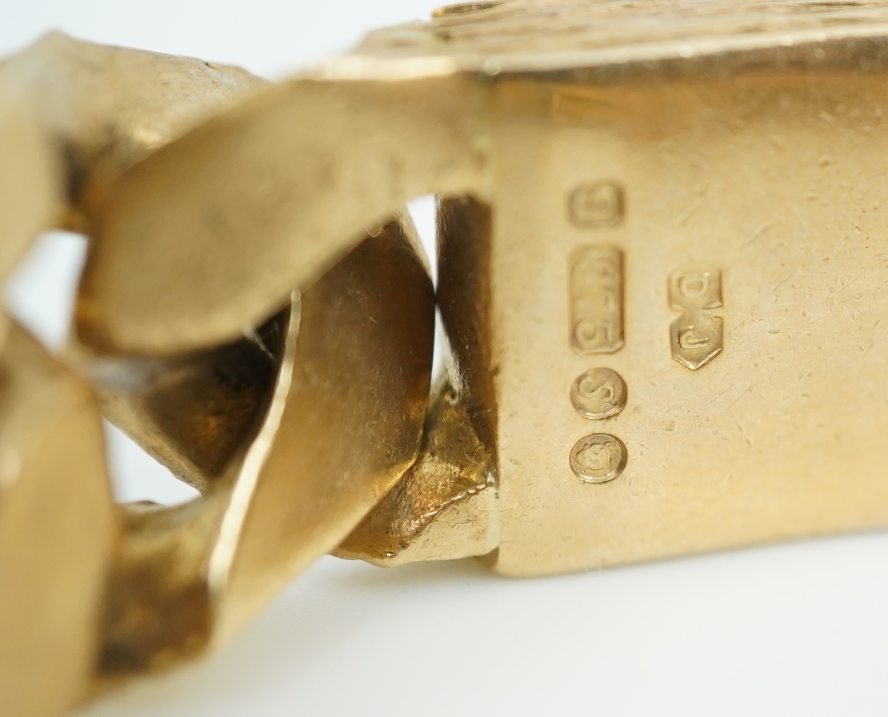 A 9ct gold identity bracelet, circa 1973